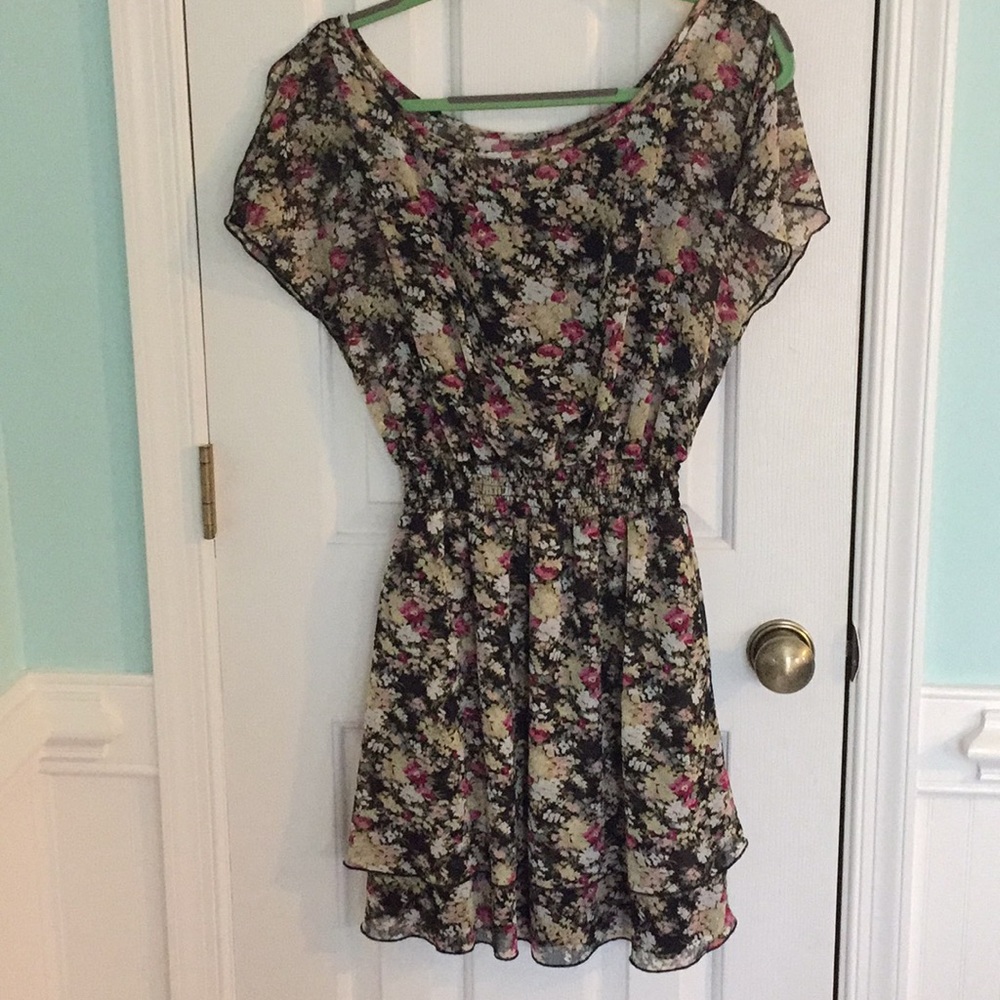 Express Shimmery floral dress!